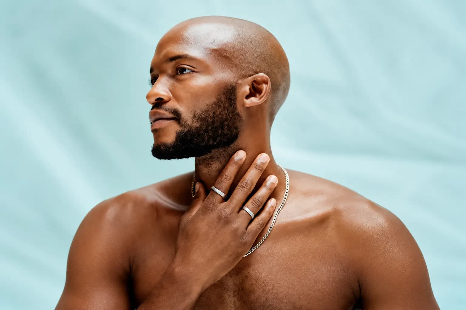 Man with a shaped beard